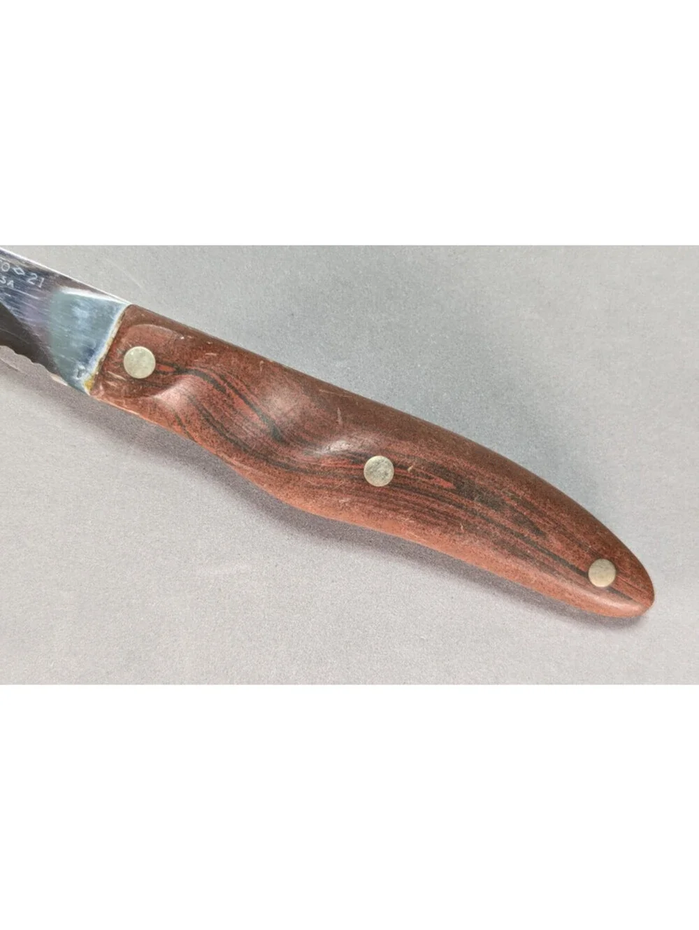 VTG Cutco No. 21 Slicing Knife Brown Swirl Handle 5